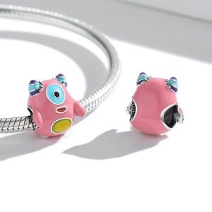 925 sterling silver cute big-eye happy monster animal charms